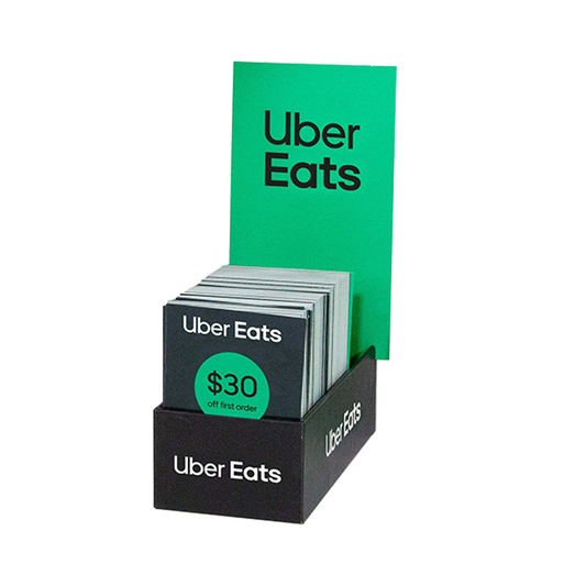 Ensemble de cartes promotionnelles Uber Eats avec support (540)